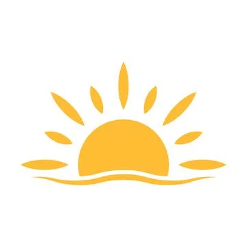 A half sun is setting downwards icon vector sunset concept for graphic desi.. Stock-Illustration