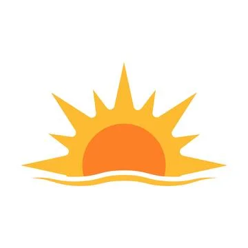 A half sun is setting downwards icon vector sunset concept for graphic desi.. イラスト素材