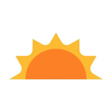 A half sun is setting downwards icon vector sunset concept for graphic desi.. Illustrazione stock