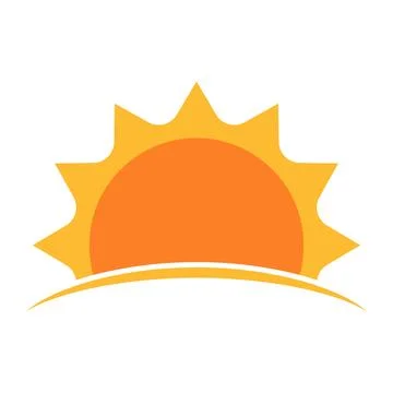 A half sun is setting downwards icon vector sunset concept for graphic desi.. Stock-Illustration