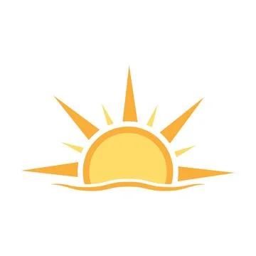 A half sun is setting downwards icon vector sunset concept for graphic desi.. Stock-Illustration