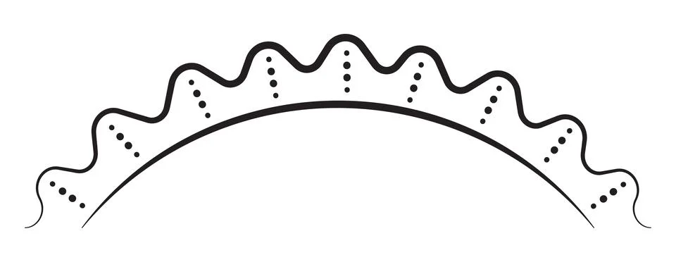 Half of sun, skyline view Stock Illustration