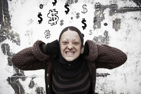 Half thief on the head, robbery and assault Foto stock