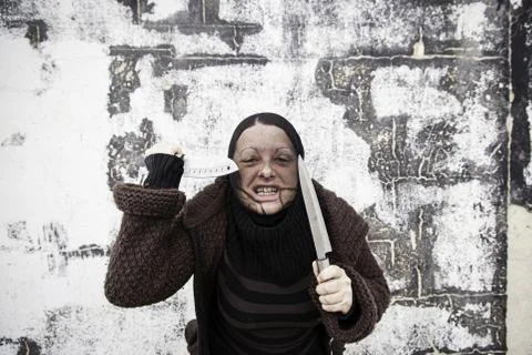 Half thief on the head, robbery and assault Stock Photos
