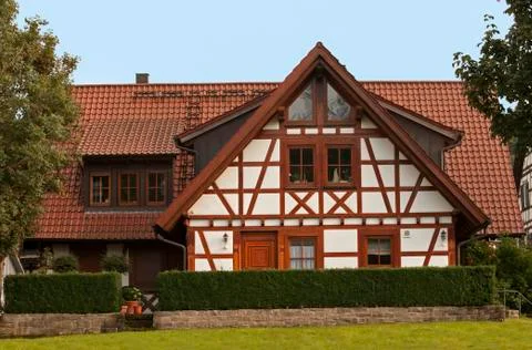 Half timber house Stock Photos