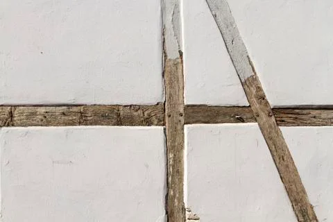 Half timber white wall Stock-Fotos