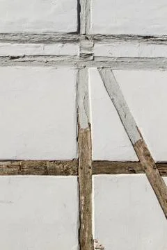 Half timber white wall Stockfoto's