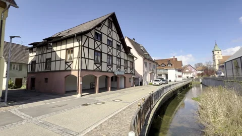 A half-timbered house in Schliengen, Germany Stock Footage 336099393