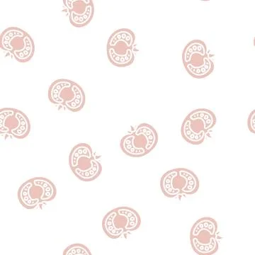 Half tomato glyph vector seamless pattern イラスト素材