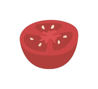 Half of tomato isolated on white background. Hand drawing vector illustration Stock Illustration