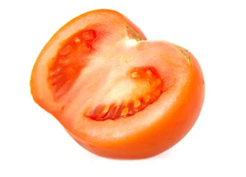 Half a tomato isolated on white background Stock Photos