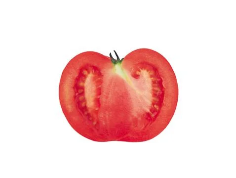 Half of the tomato. Isolated on white background Stock Photos
