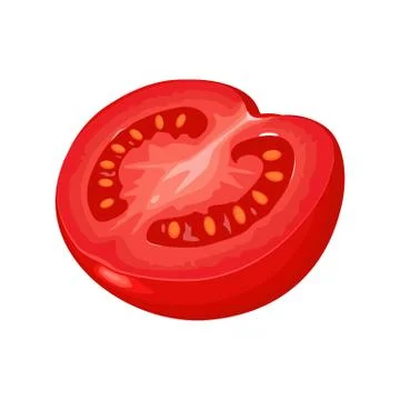 Half tomato. Vector flat color illustration. Illustration