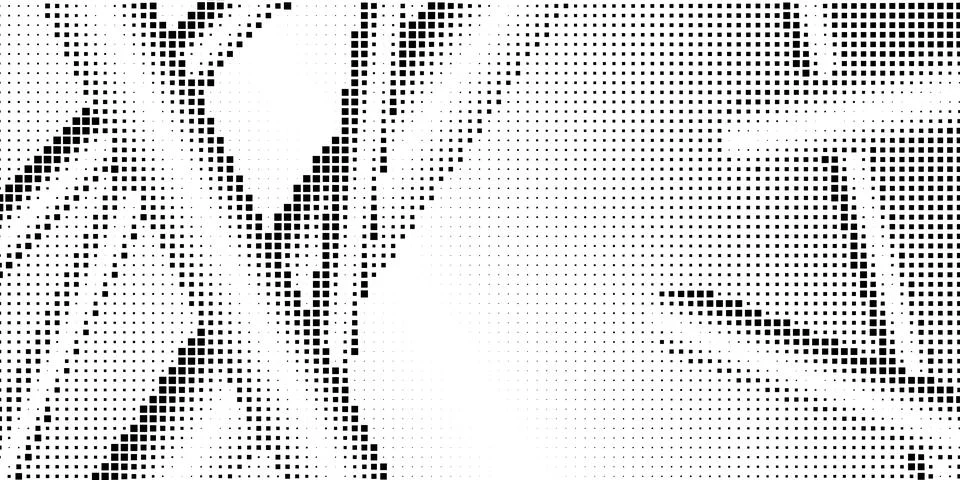 Half-tone monochrome pattern with squares. Minimalism, vector. Black dots on  스톡 일러스트