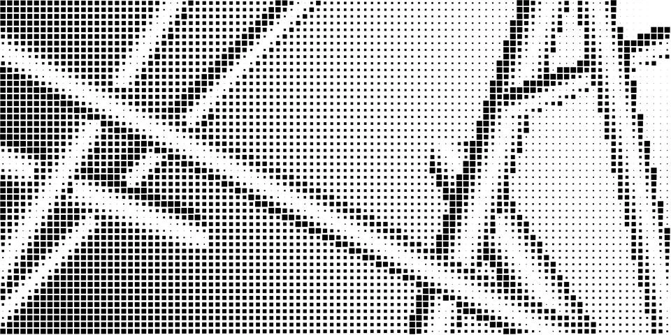 Half-tone monochrome pattern with squares. Minimalism, vector. Black dots on  库存插图