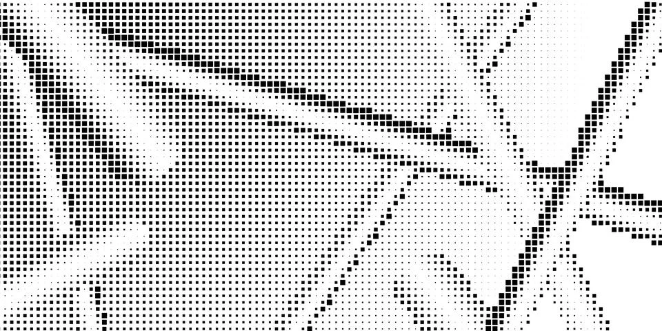 Half-tone monochrome pattern with squares. Minimalism, vector. Black dots on  스톡 일러스트