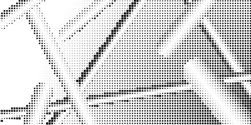 Half-tone monochrome pattern with squares. Minimalism, vector. Black dots on  库存插图