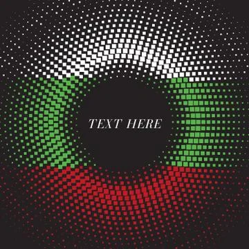 Half tone square round gradient template Bulgaria flag Stock Illustration