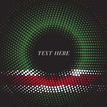 Half tone square round gradient template Chechen Republic of Ichkeria flag Stock Illustration