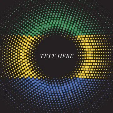 Half tone square round gradient template Gabon flag 스톡 일러스트