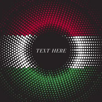 Half tone square round gradient template Hungary flag Stock Illustration
