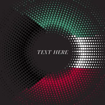 Half tone square round gradient template Kuwait flag Stock Illustration