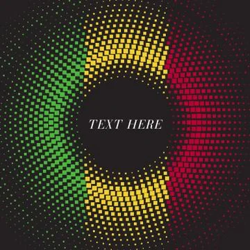Half tone square round gradient template Mali flag Stock Illustration