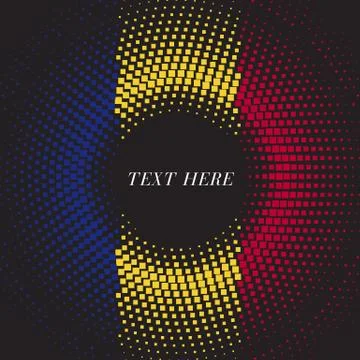 Half tone square round gradient template Romania flag 스톡 일러스트