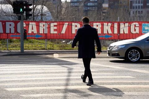 Half of Tram Line 5 Reopens After Two Years, Bucharest, Romania 写真素材