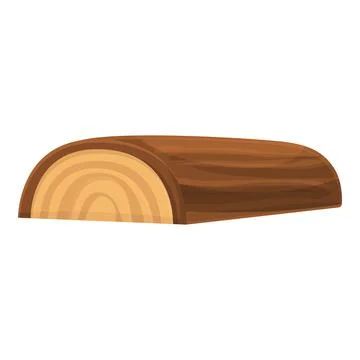 Half tree trunk icon, cartoon style Stock Illustration