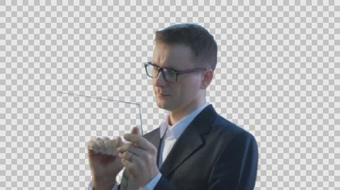 Half-Turned Man Clicks Tablet Thinking Finished Walks Away Working on Forex Stock Footage 61112820