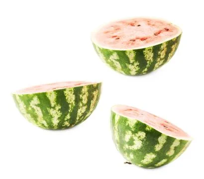 Half of a watermelon fruit isolated Stock Photos