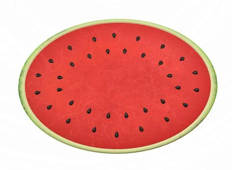 Half watermelon with isolated on white background 3d-rendering Illustrazione stock