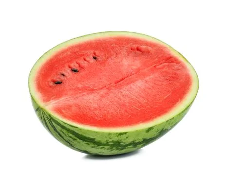 Half of  watermelon isolated on white background Stock Photos