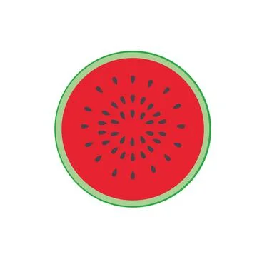 Half a watermelon. Refreshing watermelon slices. Editable watermelon icon design Stock Illustration