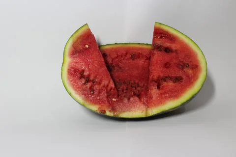 Half watermelon on a white background Stock Photos