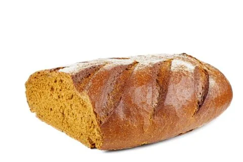 Half of wheat loaf Stock Photos