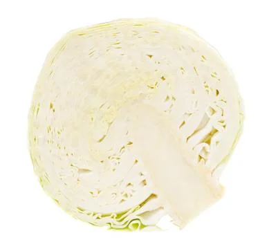 Half of white cabbage isolated on a white Stock Photos