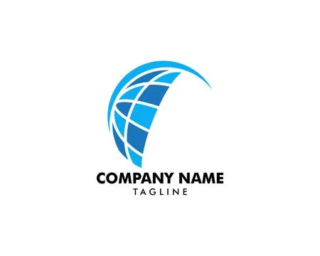 Half World Globe Logo Template Vector Illustration 库存插图
