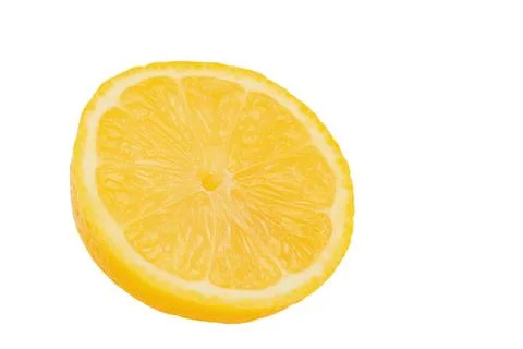 Half of yellow lemon isolate on white background. Fruit, citrus. Stock Photos