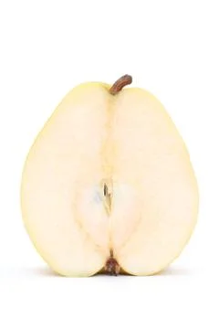 Half of yellow pear Stock Photos