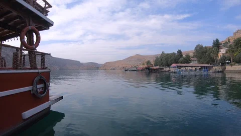 Halfeti dock timelapse Stock Footage 128462364