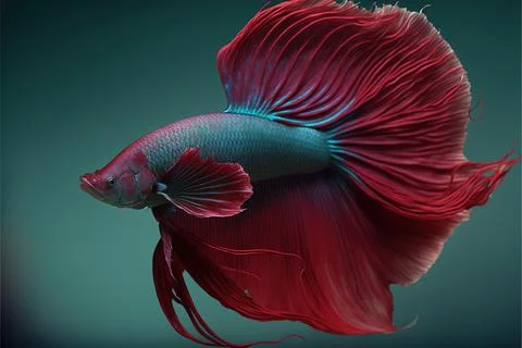 Halfmoon betta fish, siamese fighting fish, betta splendens, Made by AI,Art.. Stock Illustration