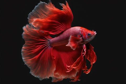 Halfmoon betta fish, siamese fighting fish, betta splendens, Made by AI,Art.. Stock Illustration