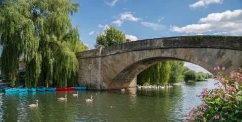 Halfpenny Bridge across the River Thames, at Lechlade, Gloucestershire, UK Stock Photos
