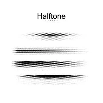 Halfton brush strokes collection. Stock Illustration