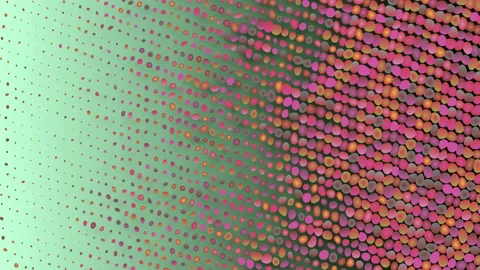 Halfton pattern Background. Circle, spiral of colored dots on white Stock Footage 141733292
