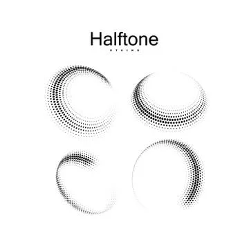 Halftone 3d circular shapes collection Illustrazione stock