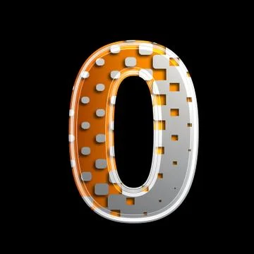 Halftone 3d digit - 0 Stock Illustration