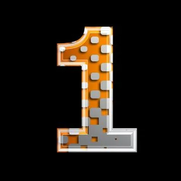Halftone 3d digit - 1 Stock Illustration